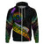 Personalised LGBT History Month Hoodie Proud And Happy Polynesian Dolphin LT05 Zip Hoodie Black - Polynesian Pride