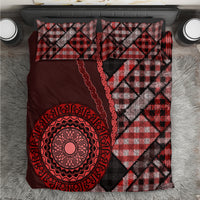 New Zealand Aotearoa Bedding Set Maori Harakeke Weaving Pattern Red LT05 Red - Polynesian Pride