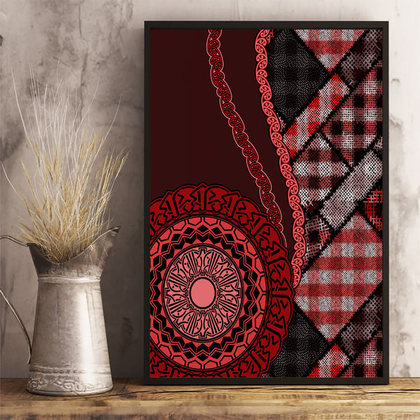 New Zealand Aotearoa Canvas Wall Art Maori Harakeke Weaving Pattern Red ...