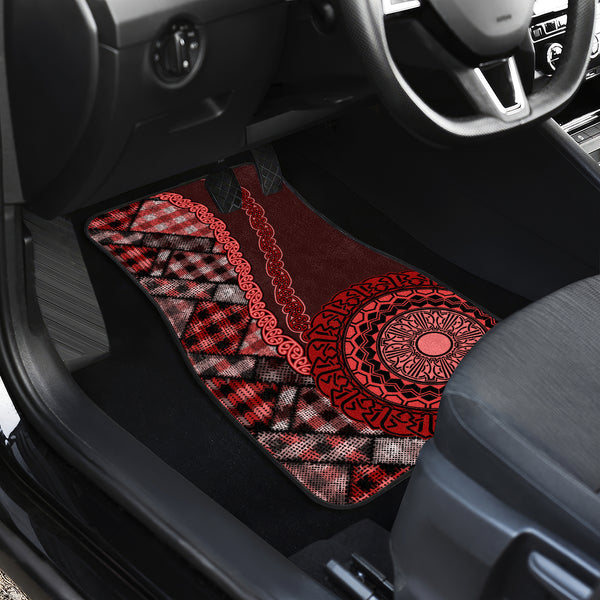 New Zealand Aotearoa Car Mats Maori Harakeke Weaving Pattern Red LT05