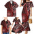 New Zealand Aotearoa Family Matching Mermaid Dress and Hawaiian Shirt Maori Harakeke Weaving Pattern Red LT05 - Polynesian Pride