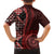New Zealand Aotearoa Family Matching Off Shoulder Short Dress and Hawaiian Shirt Maori Harakeke Weaving Pattern Red LT05 - Polynesian Pride