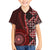 New Zealand Aotearoa Family Matching Off Shoulder Short Dress and Hawaiian Shirt Maori Harakeke Weaving Pattern Red LT05 Son's Shirt Red - Polynesian Pride