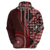 New Zealand Aotearoa Hoodie Maori Harakeke Weaving Pattern Red LT05 - Polynesian Pride