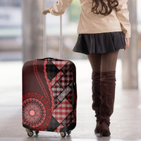 New Zealand Aotearoa Luggage Cover Maori Harakeke Weaving Pattern Red LT05 - Polynesian Pride