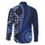 New Zealand Aotearoa Family Matching Long Sleeve Bodycon Dress and Hawaiian Shirt Maori Harakeke Weaving Pattern Blue LT05 - Polynesian Pride