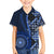 New Zealand Aotearoa Family Matching Long Sleeve Bodycon Dress and Hawaiian Shirt Maori Harakeke Weaving Pattern Blue LT05 Son's Shirt Blue - Polynesian Pride