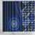 New Zealand Aotearoa Shower Curtain Maori Harakeke Weaving Pattern Blue LT05 - Polynesian Pride