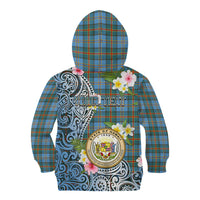 Personalised Hawaii State Kid Hoodie Tropical Flowers With Tartan Pattern LT05 - Polynesian Pride