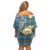 Personalised Hawaii State Off Shoulder Short Dress Tropical Flowers With Tartan Pattern LT05 - Polynesian Pride