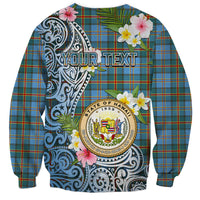 Personalised Hawaii State Sweatshirt Tropical Flowers With Tartan Pattern LT05 - Polynesian Pride