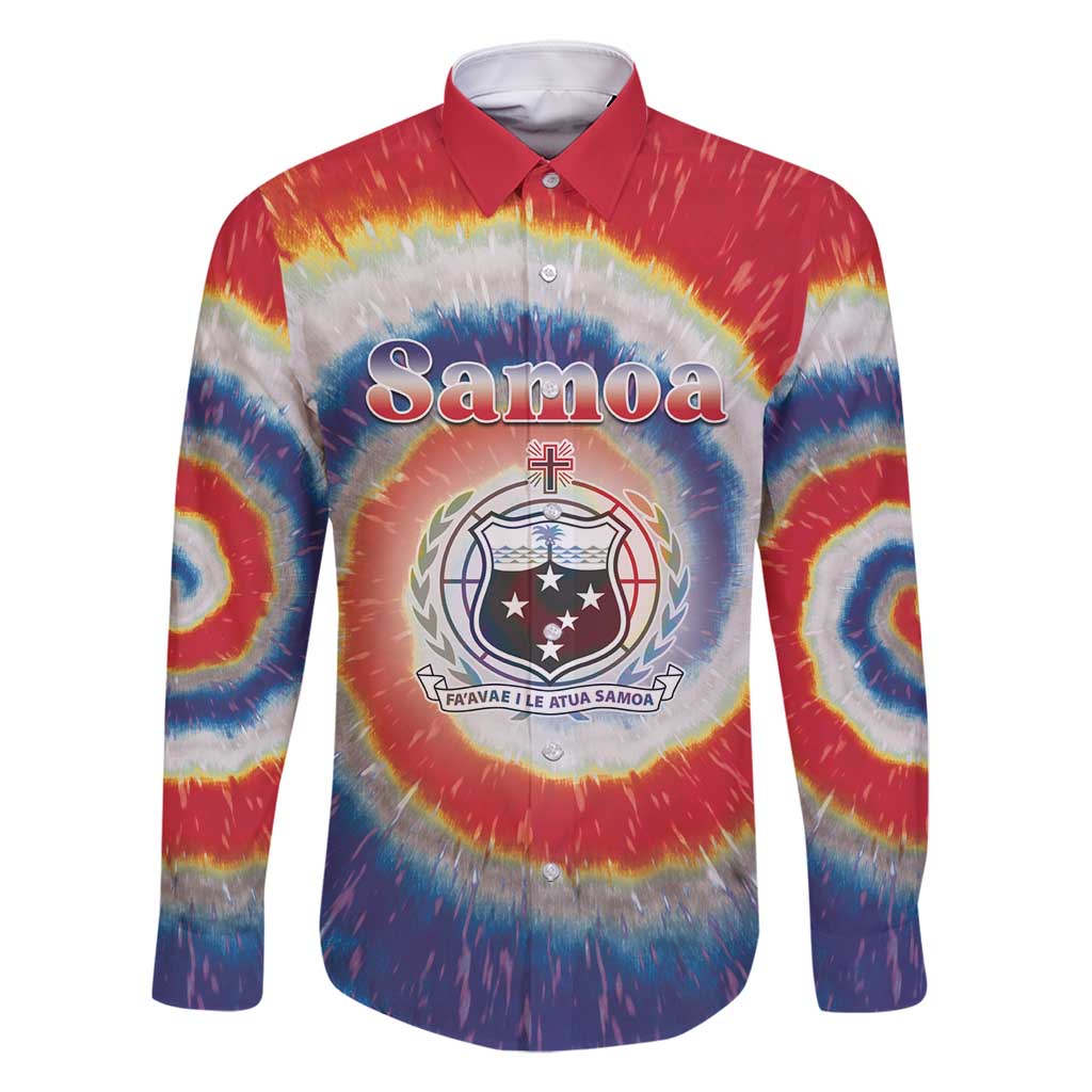 Samoa Family Matching Long Sleeve Bodycon Dress and Hawaiian Shirt Tie Dye Unique Style