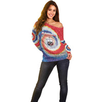 Samoa Off Shoulder Sweater Tie Dye Unique Style