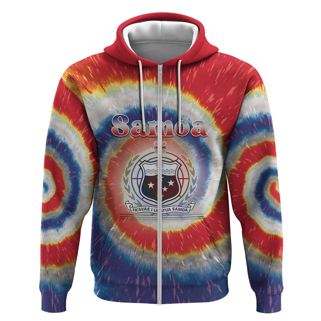 Samoa Zip Hoodie Tie Dye Unique Style LT05 Zip Hoodie Colorful - Polynesian Pride