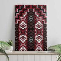 New Zealand Aotearoa Canvas Wall Art Red Poutama With Taniko Pattern LT05