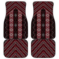 New Zealand Aotearoa Car Mats Red Poutama With Taniko Pattern LT05