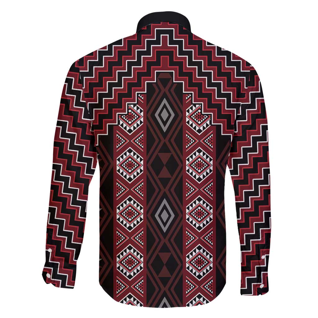 New Zealand Aotearoa Family Matching Short Sleeve Bodycon Dress and Hawaiian Shirt Red Poutama With Taniko Pattern LT05