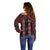 New Zealand Aotearoa Off Shoulder Sweater Red Poutama With Taniko Pattern LT05