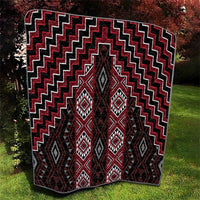 New Zealand Aotearoa Quilt Red Poutama With Taniko Pattern LT05