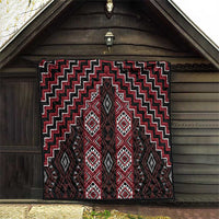 New Zealand Aotearoa Quilt Red Poutama With Taniko Pattern LT05