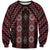 New Zealand Aotearoa Sweatshirt Red Poutama With Taniko Pattern LT05