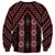 New Zealand Aotearoa Sweatshirt Red Poutama With Taniko Pattern LT05