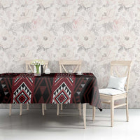 New Zealand Aotearoa Tablecloth Red Poutama With Taniko Pattern LT05