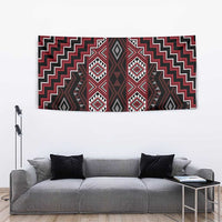 New Zealand Aotearoa Tapestry Red Poutama With Taniko Pattern LT05