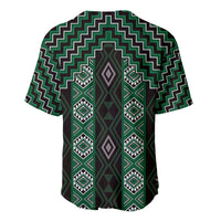 New Zealand Aotearoa Baseball Jersey Green Poutama With Taniko Pattern LT05 - Polynesian Pride
