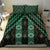 New Zealand Aotearoa Bedding Set Green Poutama With Taniko Pattern LT05