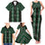 New Zealand Aotearoa Family Matching Tank Maxi Dress and Hawaiian Shirt Green Poutama With Taniko Pattern LT05