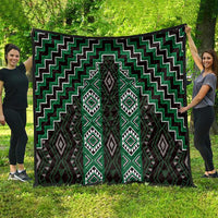 New Zealand Aotearoa Quilt Green Poutama With Taniko Pattern LT05
