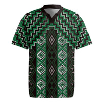 New Zealand Aotearoa Rugby Jersey Green Poutama With Taniko Pattern LT05