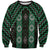 New Zealand Aotearoa Sweatshirt Green Poutama With Taniko Pattern LT05