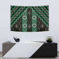 New Zealand Aotearoa Tapestry Green Poutama With Taniko Pattern LT05