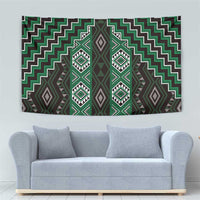 New Zealand Aotearoa Tapestry Green Poutama With Taniko Pattern LT05