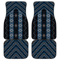 New Zealand Aotearoa Car Mats Blue Poutama With Taniko Pattern LT05