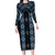 New Zealand Aotearoa Family Matching Long Sleeve Bodycon Dress and Hawaiian Shirt Blue Poutama With Taniko Pattern LT05