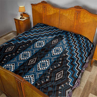 New Zealand Aotearoa Quilt Blue Poutama With Taniko Pattern LT05