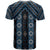 New Zealand Aotearoa T Shirt Blue Poutama With Taniko Pattern LT05