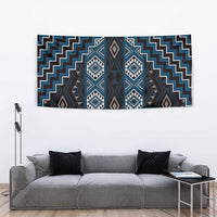 New Zealand Aotearoa Tapestry Blue Poutama With Taniko Pattern LT05