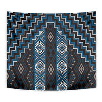 New Zealand Aotearoa Tapestry Blue Poutama With Taniko Pattern LT05