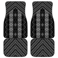 New Zealand Aotearoa Car Mats Black Poutama With Taniko Pattern LT05