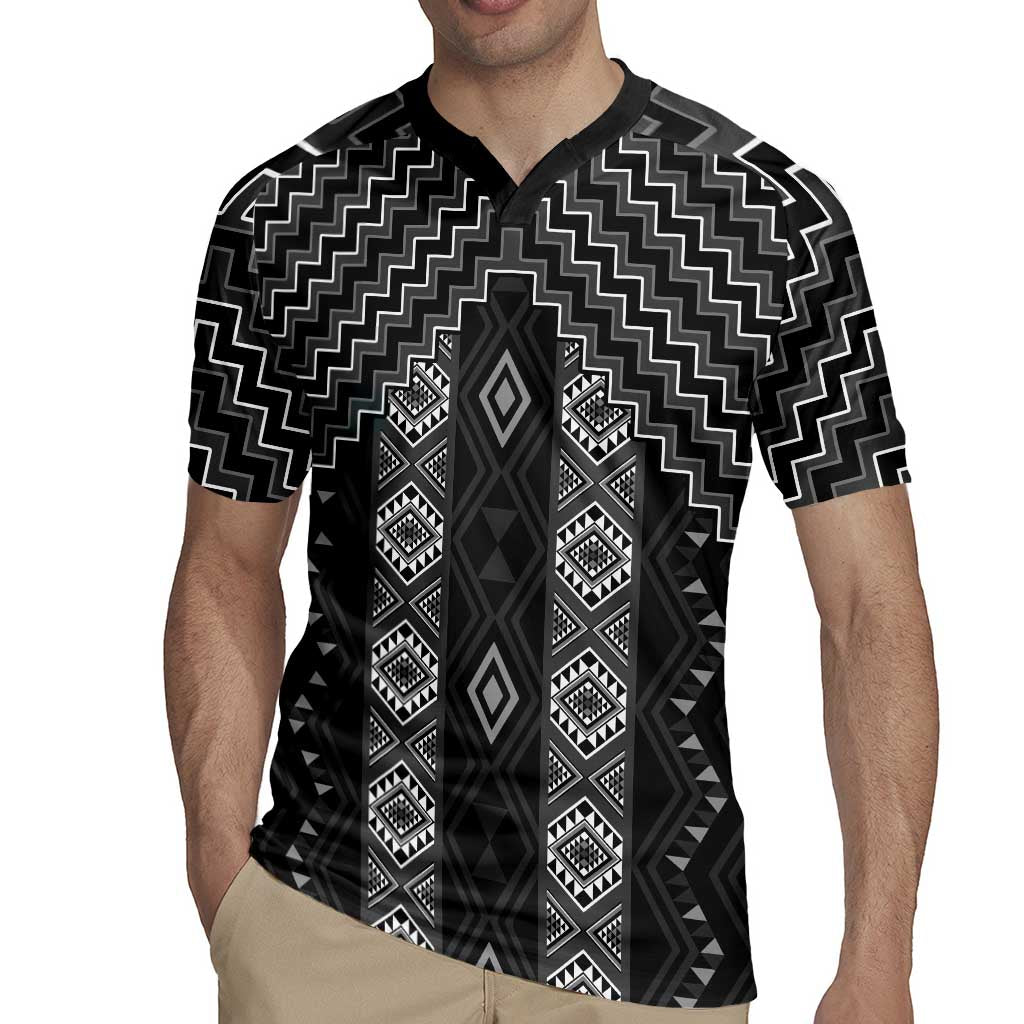New Zealand Aotearoa Rugby Jersey Black Poutama With Taniko Pattern LT05