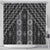 New Zealand Aotearoa Shower Curtain Black Poutama With Taniko Pattern LT05
