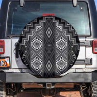 New Zealand Aotearoa Spare Tire Cover Black Poutama With Taniko Pattern LT05