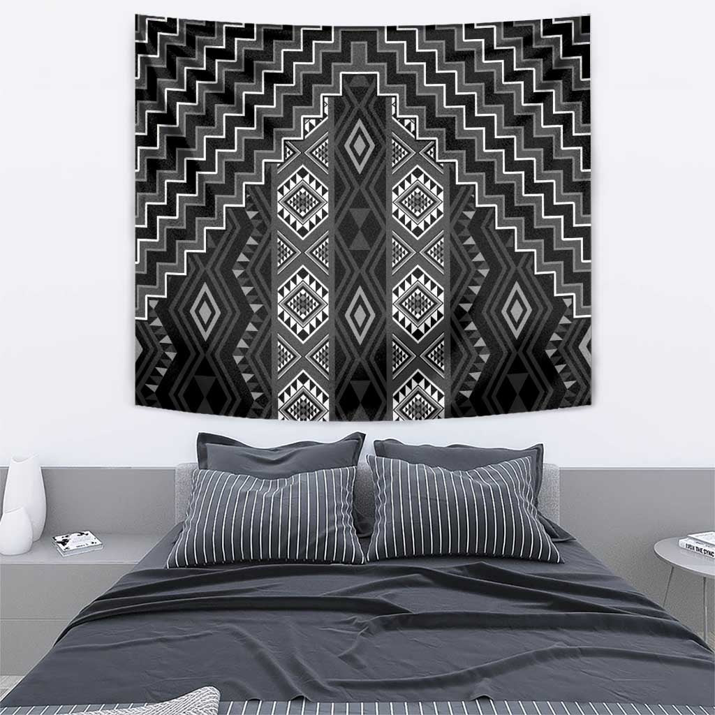 New Zealand Aotearoa Tapestry Black Poutama With Taniko Pattern LT05