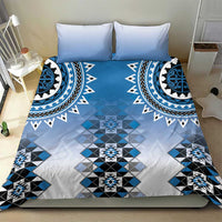 New Zealand Bedding Set Poutama Mix Blue Taniko Inspired Art LT05