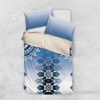 New Zealand Bedding Set Poutama Mix Blue Taniko Inspired Art LT05