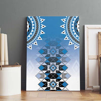 New Zealand Canvas Wall Art Poutama Mix Blue Taniko Inspired Art LT05